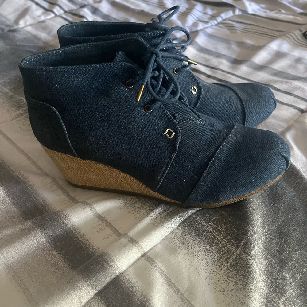 BOBS from Skechers Navy Wedge Shoes